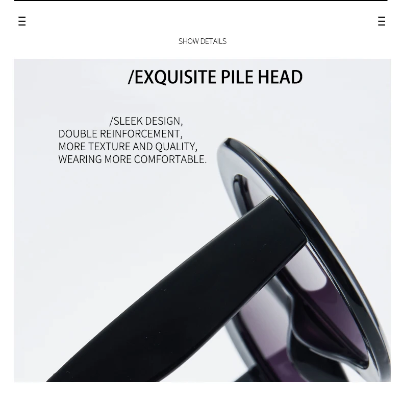 Retro-Sonnenbrille mit großem runden Rahmen, übergroße, modische Street View-Sonnenbrille, Beach Resort-Sonnenbrille – Detail 2