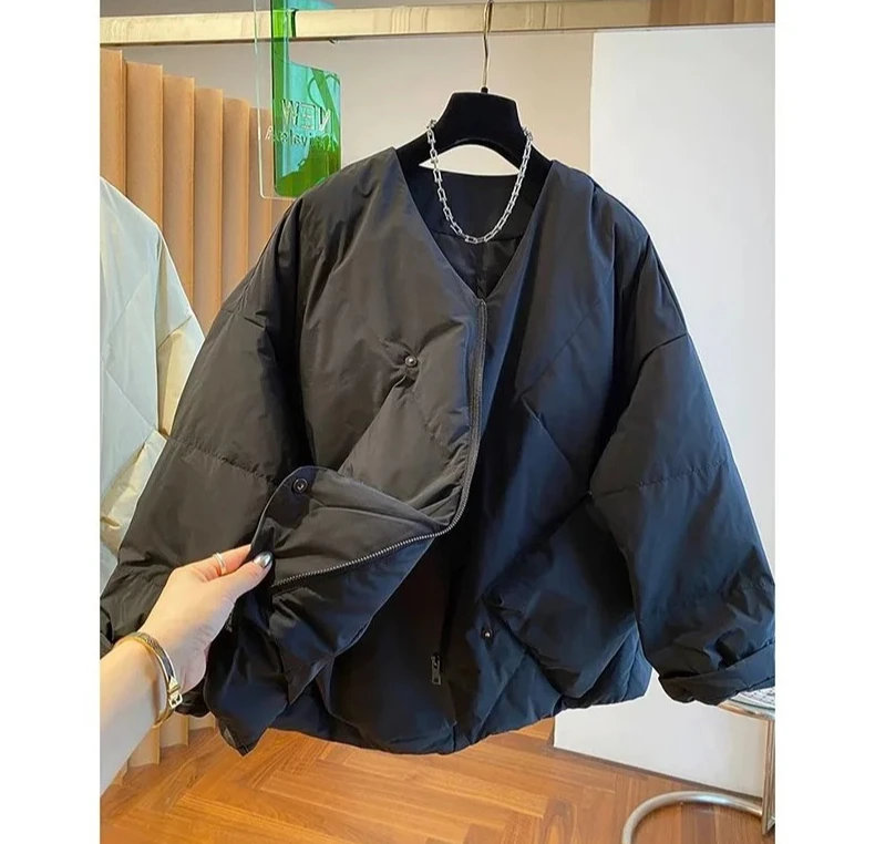 Damen Daunen-Baumwolljacke, locker, lässig, fortschrittlich, Damen-Winterparka, Design Sense, bequeme Damen-Oberbekleidung