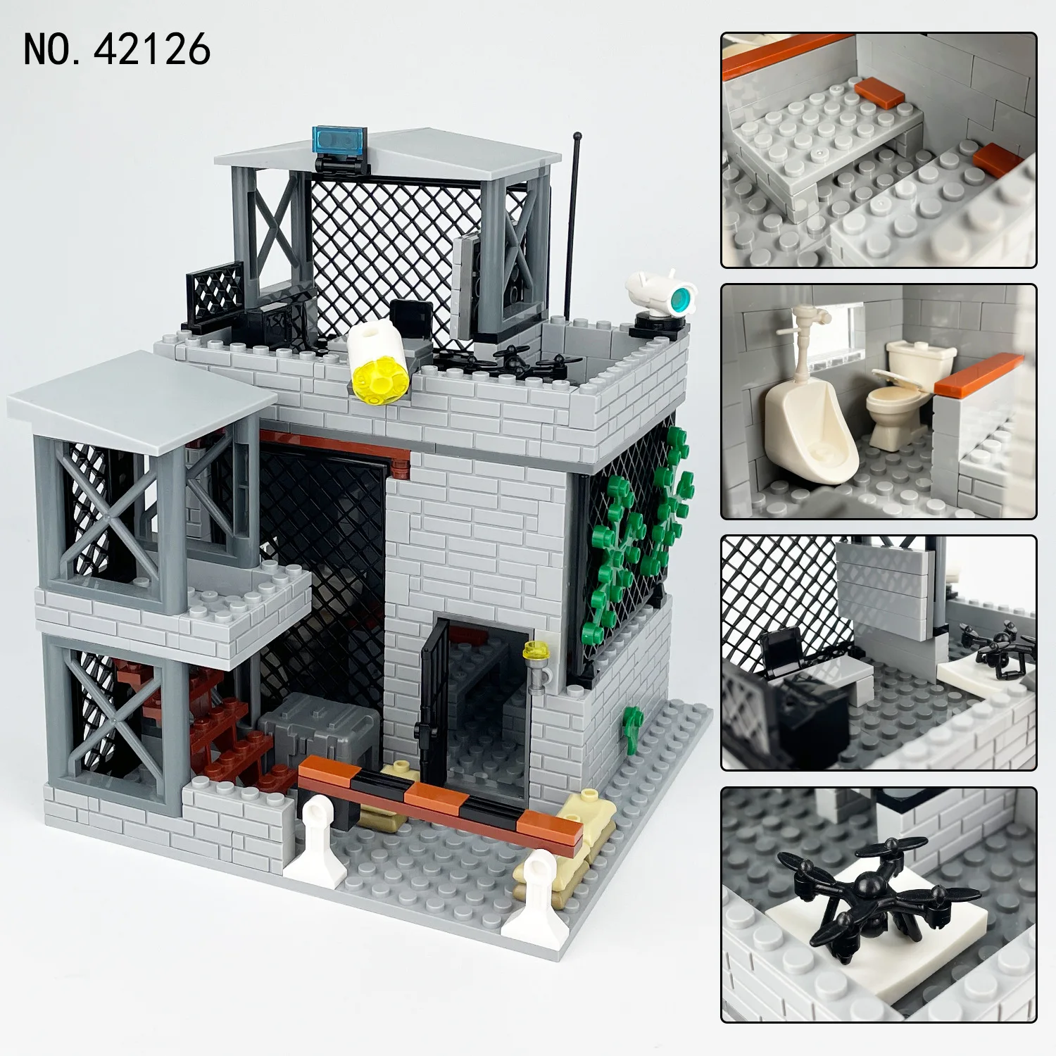 

Police dormitory Watchtower Base Military buildings Model Assembly Building Blocks Bricks Toys For Children Boys