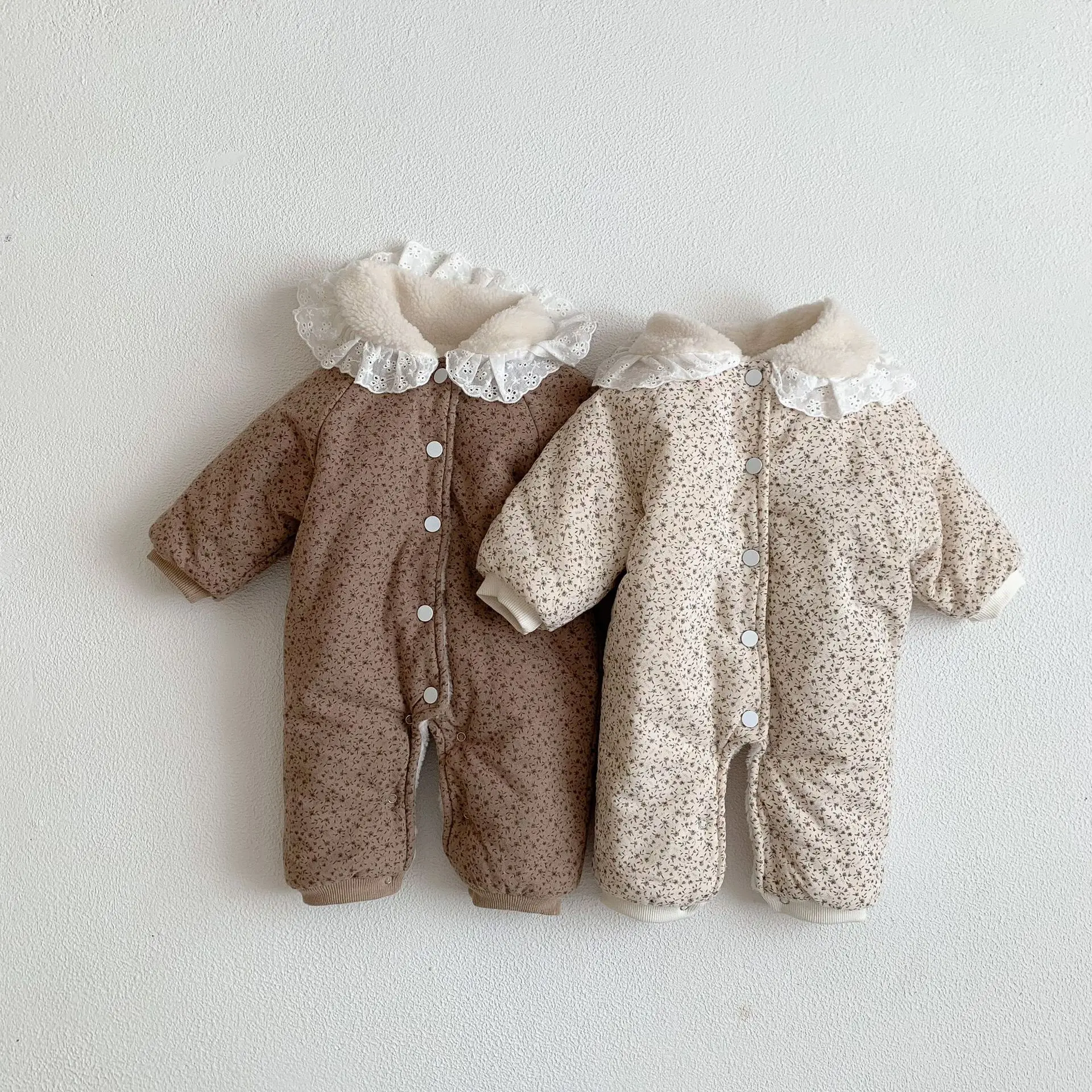 Plush Thicken Baby Romper Winter Toddler Girls Boys Jumpsuit One-Pieces Bodysuits Baby Padded Thickened Crawling Suit 0-24Months