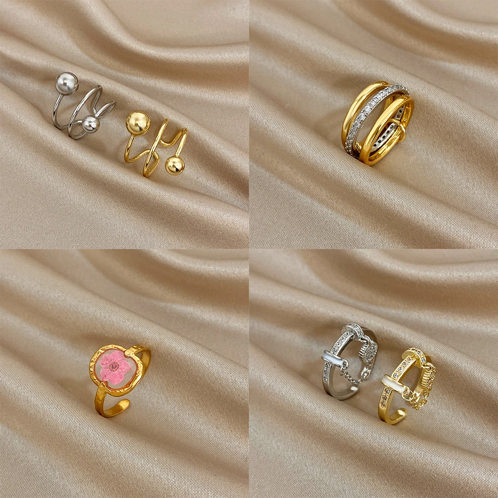 Minimalist Ring Stackable - Anillos minimalistas de acero inoxidable con