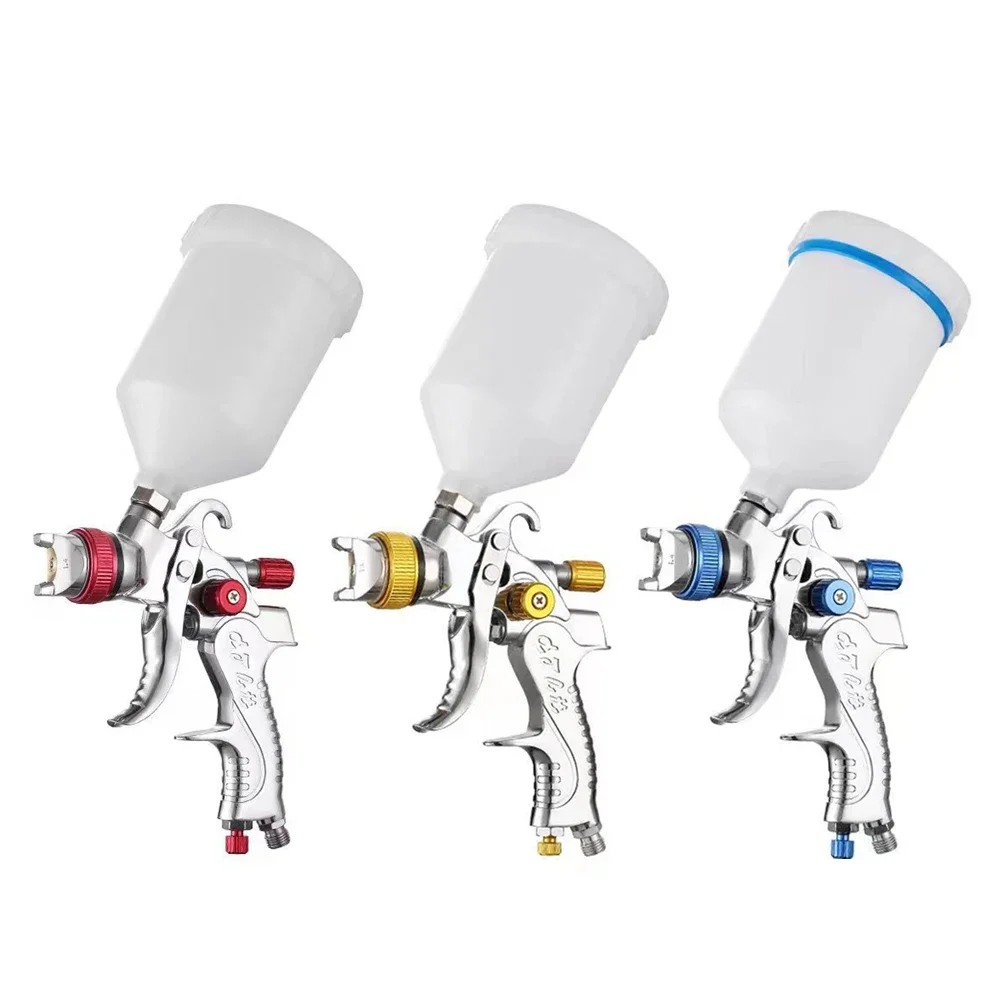 Imagem -02 - Pistola de Pulverização Aerógrafo Nasedal Hvlp 600ml Copo 1.4 mm 1.7 mm 2.0 mm Agulha de Bocal de Aerógrafo de Gravidade para Pintura de Parede de Móveis de Carro