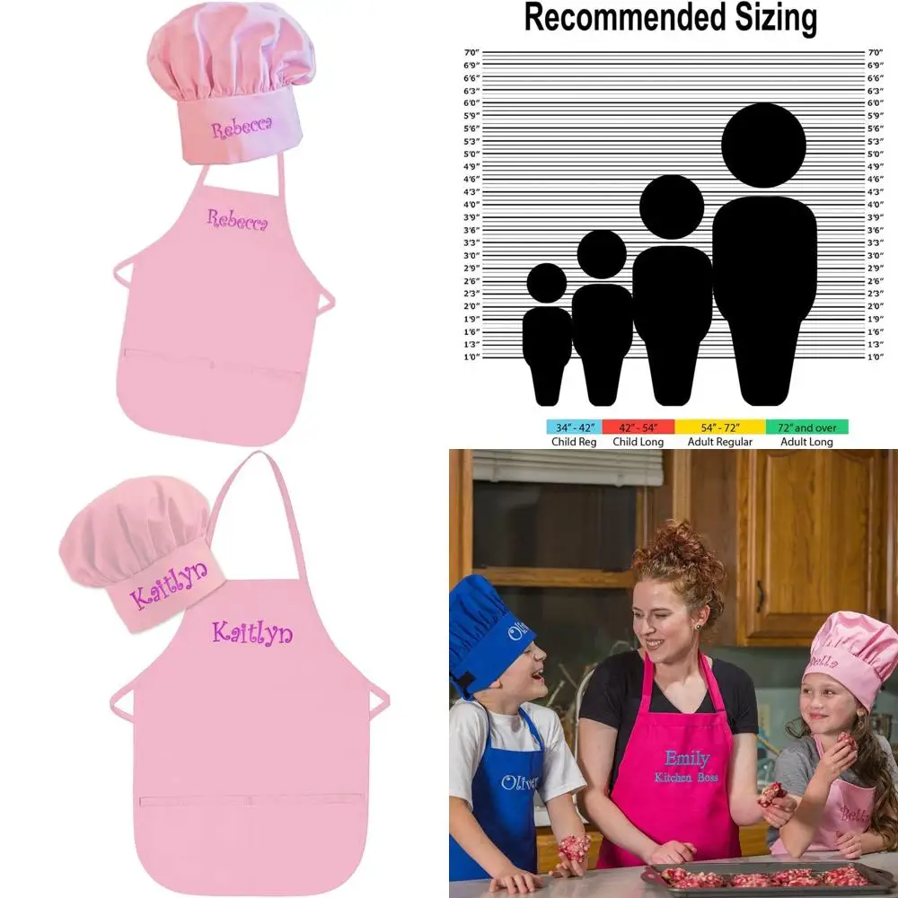 

Custom Embroidered USA-Made Children's Apron and Hat Set with Name
