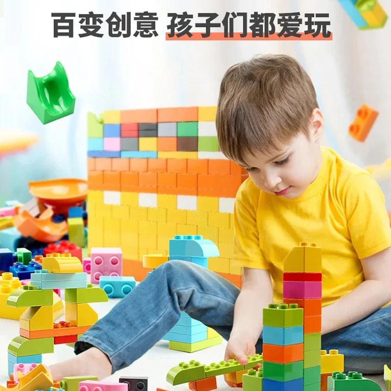 Big Size Creative Building Blocks Set Colorful Classic Basic Silde Bricks DIY Toys Baby Christmas Gift Educational Toys For Chi