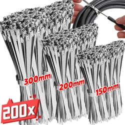 Wholesale Stainless Steel Cable Ties Multi-Purpose Heavy Duty Self-Locking Fence Metal Zip Tie 4.6mm Wide Fastening Ring Strap