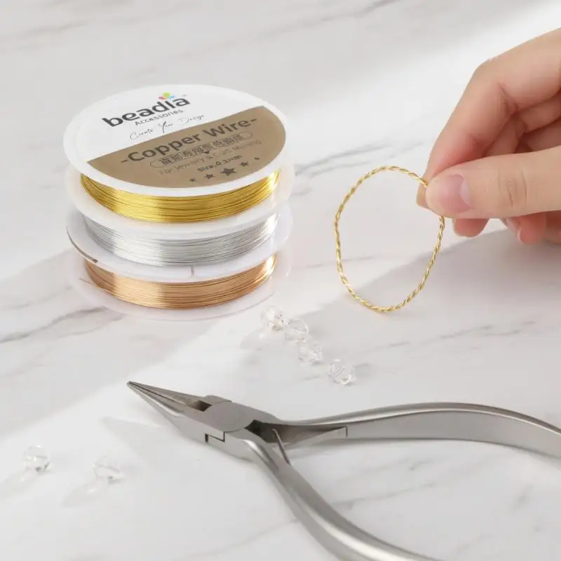 New Rust Proof Copper Beading Wire 0.3mm Thin 1 Roll 14.5 Meters for DIY Jewelry Making Art Craft Projects