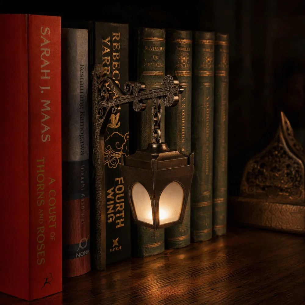 Vintage Style Bookshelf Lamp Led Light Tabletop Lamp Lantern Light Warm Glow Decorative Design Night Lamp Bookshelf Use