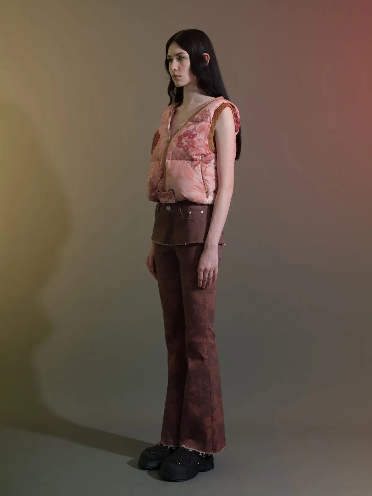 

SUSUAN Осенне-зимний утепленный спортивный жилет с принтом, топ-майка с V-образным вырезом, 100% полиэстер