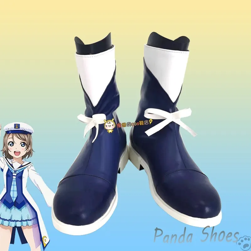 

Lovelive OP2 Watanabe You Cosplay Shoes Anime Cos Blue Boots Comic Cosplay Costume Prop Shoes for Con Halloween Party