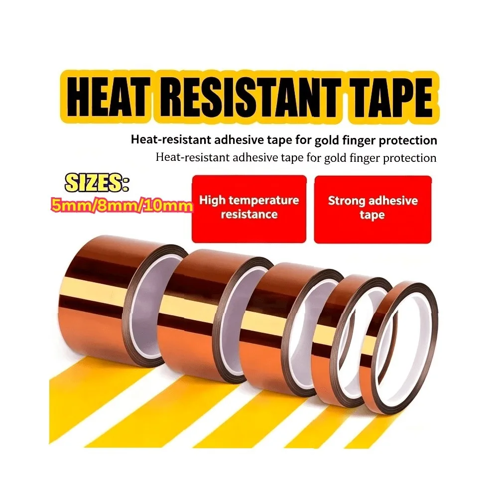 High Temperature Tape 6 Rolls Heat Resistant 280°C/536°F for Soldering Powder Coating PCB Electronics Multiple Sizes