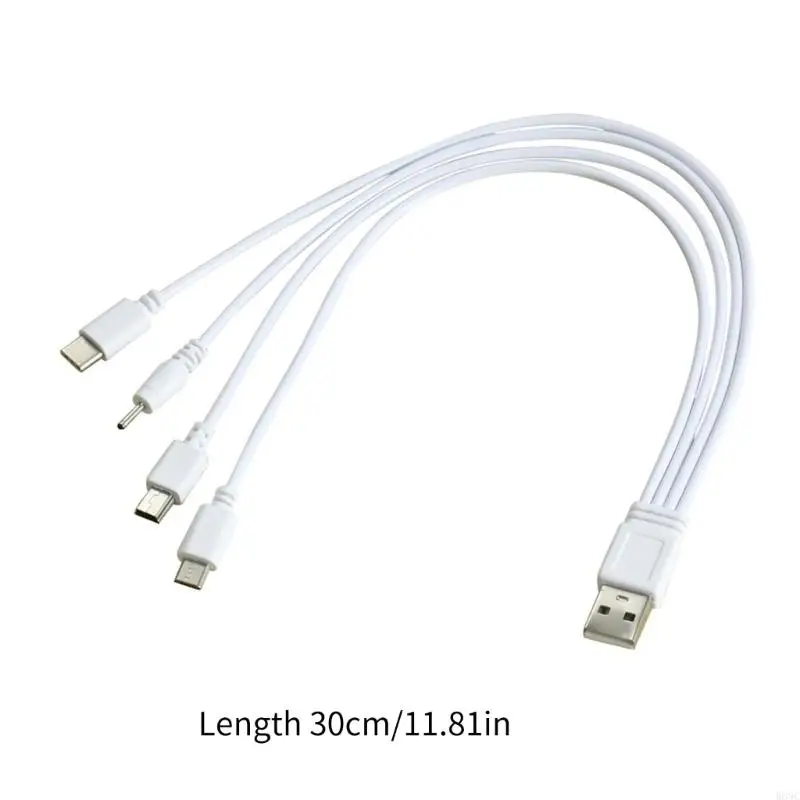 W89C 4 en 1 Cable carga USB Cable cable versátil cargador USB múltiple para teléfonos Auriculares juego