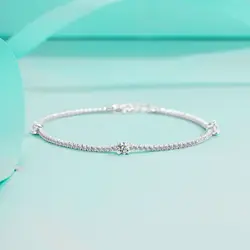 Real Moissanite Bracelet For Women 925 Sterling Silver Round Cut GRA Diamond Luxury Jewelry Anniversary Gift Tennis Bracelets