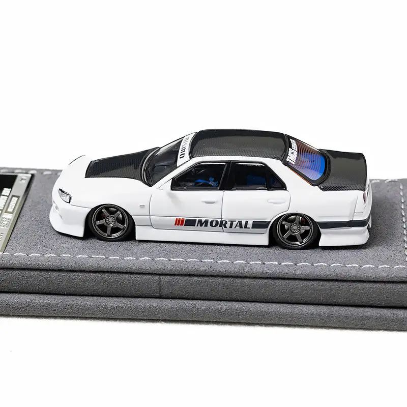 Mortal 1/64 ER34 White Carbon Maleisië Limited Legering Motorvoertuig Speelgoed spuitgieten Metalen Model Collectie Jongen Kerstcadeau
