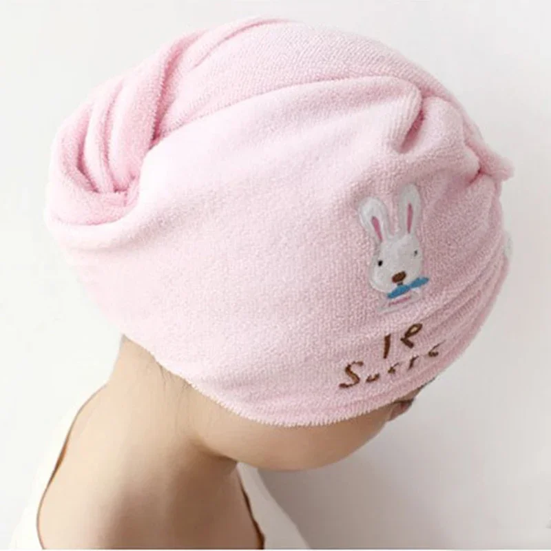 Cartoon Rabbit Hair Drying Cap Bath Towel Super Absorbent Women Drying Hair Towel Microfiber Hair Drying Towel Bath Shower Tool