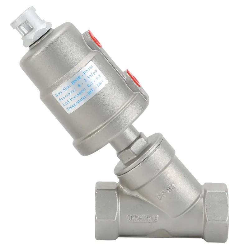 

304 stainless steel head internal thread buckle /Y steam pneumatic angle seat valve high temperature