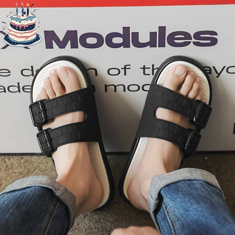 

Летние пляжные тапочки, модные мужские удобные дышащие сандалии, ультралегкие мужские тапочки для дома и улицы, большие размеры 46, 47.