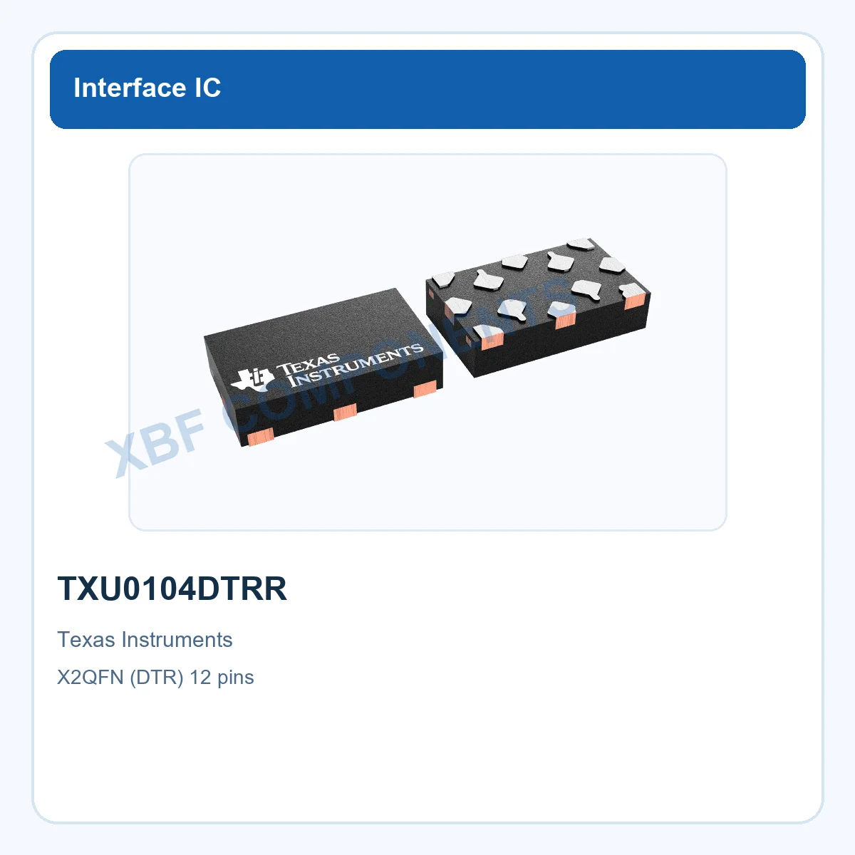 TXU0104DTRR Texas Instruments Logic Level Translator IC X2QFN (DTR) 12 pins