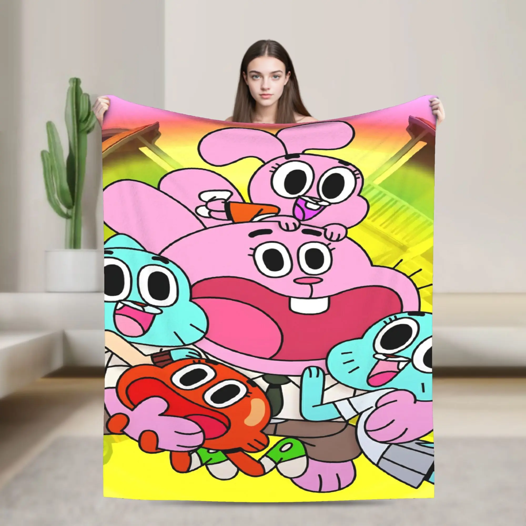 Anaise Gumballs Darwins Flannel Throw Blanket Amazings Gumballs Blanket for Bedding Couch Ultra-Soft Bedding Throws