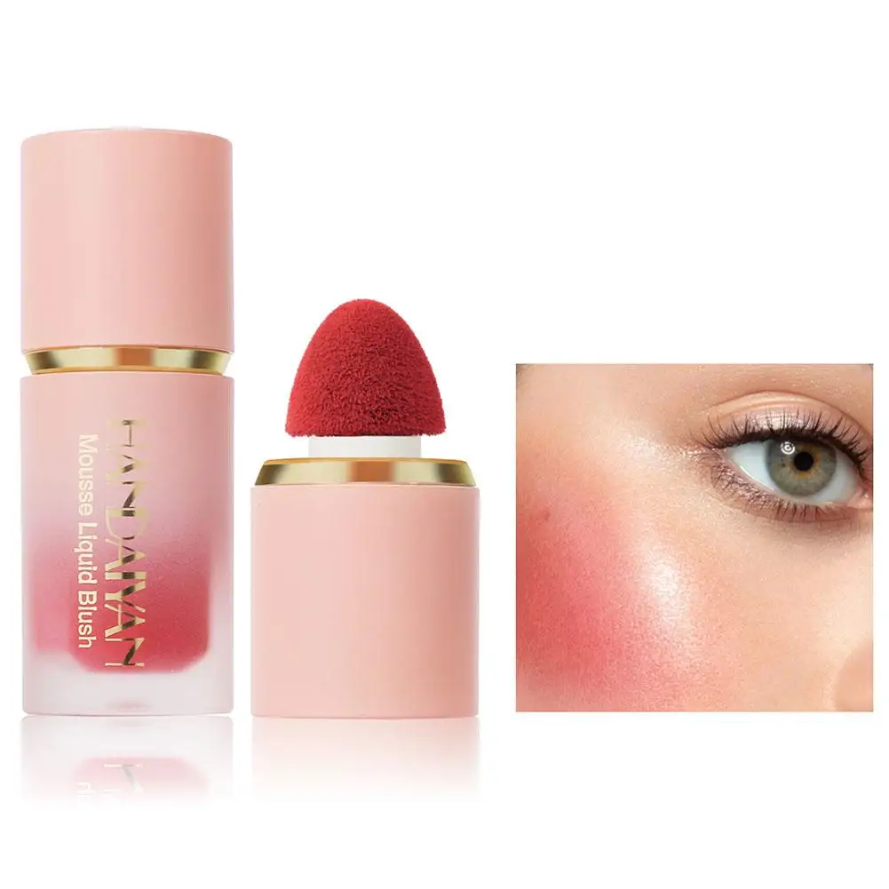 3 In 1 Liquid Blush Matte Glitter Face Liquid Blusher Blush Mousse Contour Eye Highlighter Waterproof Stick Rouge Cheek Smo P5Q1