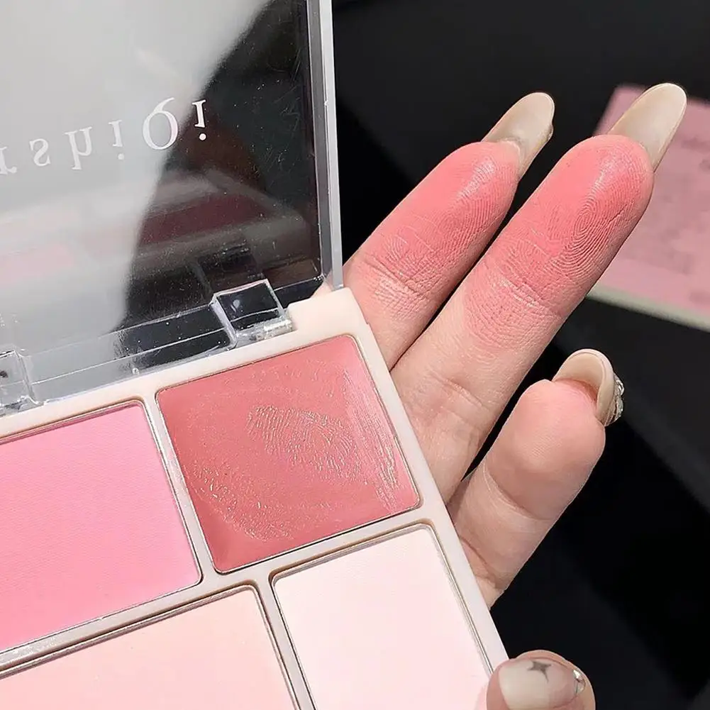 Four Color Blush High Gloss Contouring Plate Vitality Girl Natural Expansion Peach Powder Rouge Women Makeup Cosmetics