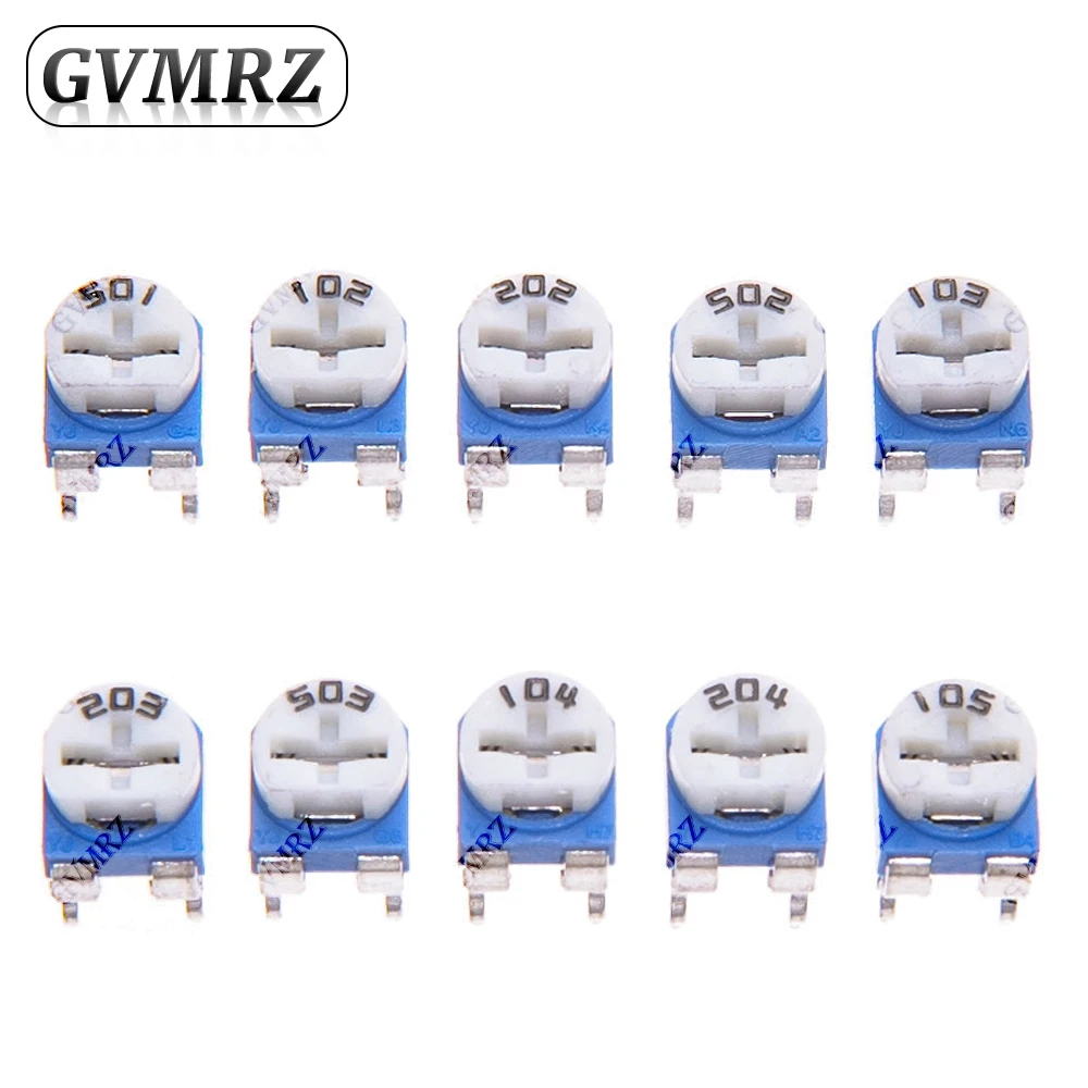 50PCS RM065 Trimmer resistor 100R 200R 500R 2K 20K 200K 5K 50K 500K 1M for DIY Electronics