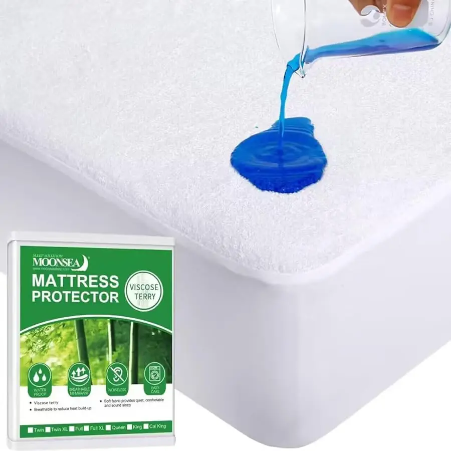 

Twin XL Mattress Protector Co er Cooling,Extra Long Twin Waterproof iscose Terry Mattress Protector for College Dorm Room Essen
