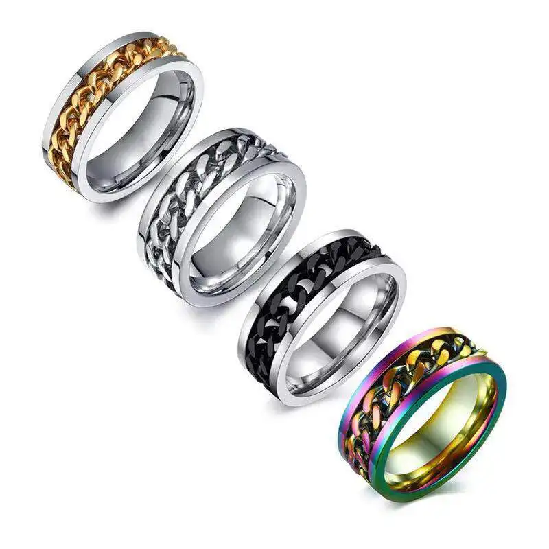 Stainless Steel Rotating Double Layer Ring Beer Bottle Opener Ring for Men Women Cool Party Accessories Unisex Fashion Jewelry