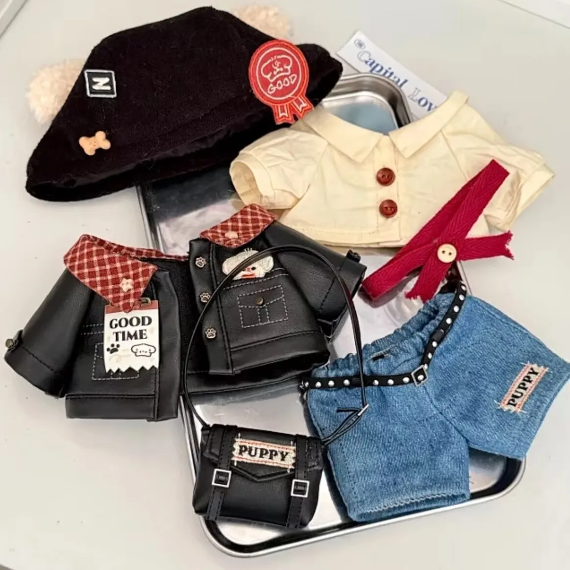 

Хлопковая кукольная одежда 20 см, крутой стильный комплект одежды для куклы в студенческом стиле, замена кукольной одежды с непоспецифическим персонажем, повседневная одежда