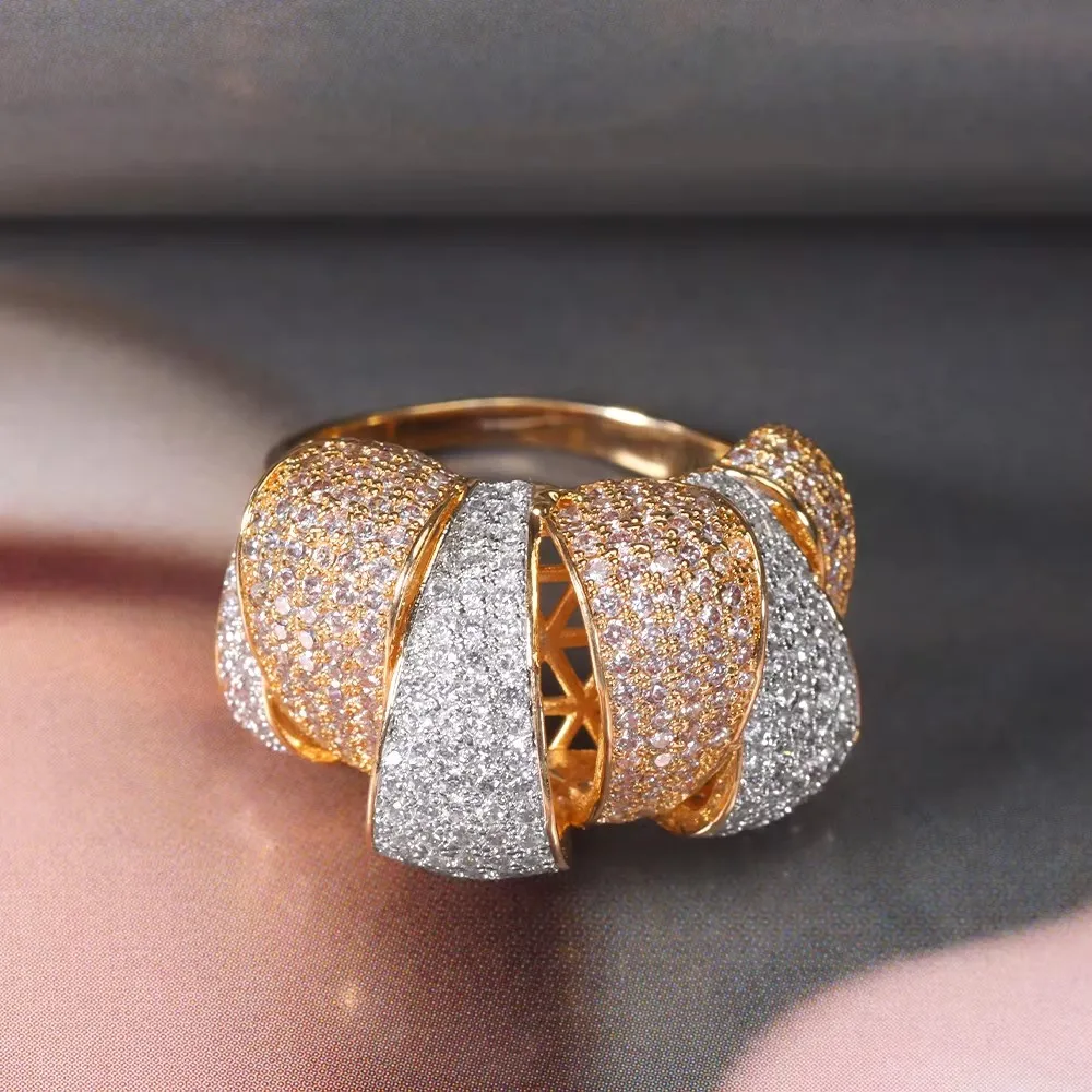 BrideTalk 2025 Trendy Ring For Women Wedding Cubic Zirconia Beads Charm Finger Ring Bohemian Style Beach Jewelry