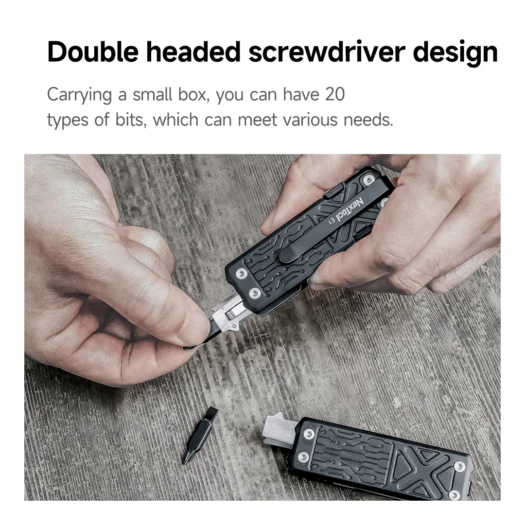 Imagem -04 - Nextool-kit Bits Chave de Fenda Magnética Acessórios Multitool Apenas para Ferramenta de Bolso Capitão Flagship Multi Tool 20 em Conjunto e1