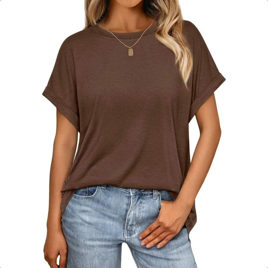

AUTOMET Womens Summer Tops Oversized Short Sleeve Busin Casual T Shirts Trendy Fashion Clothes Spring Outfits 2025