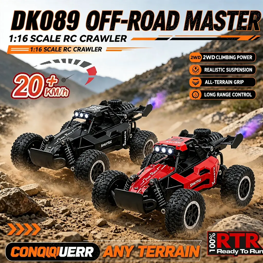 1:16 Upgraded Remote Control Monster Truck High Speeds 20KMH 4×4 Off-Road RC Car with LED for Adults Kids Durable Gift Ready for