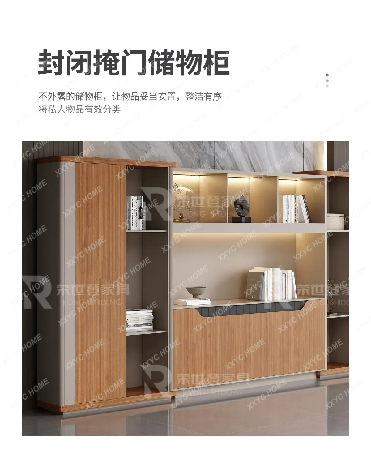 CX  New Wooden File Cabinet Modern Simple Storage Cabinet For Office Home, Lockable Floor Cabinet