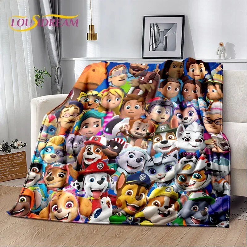 Cute cartoon paw p-patrol dog gift soft plush blanket, flanel blanket throw blanket living room bedroom bed sofa for picnic chil