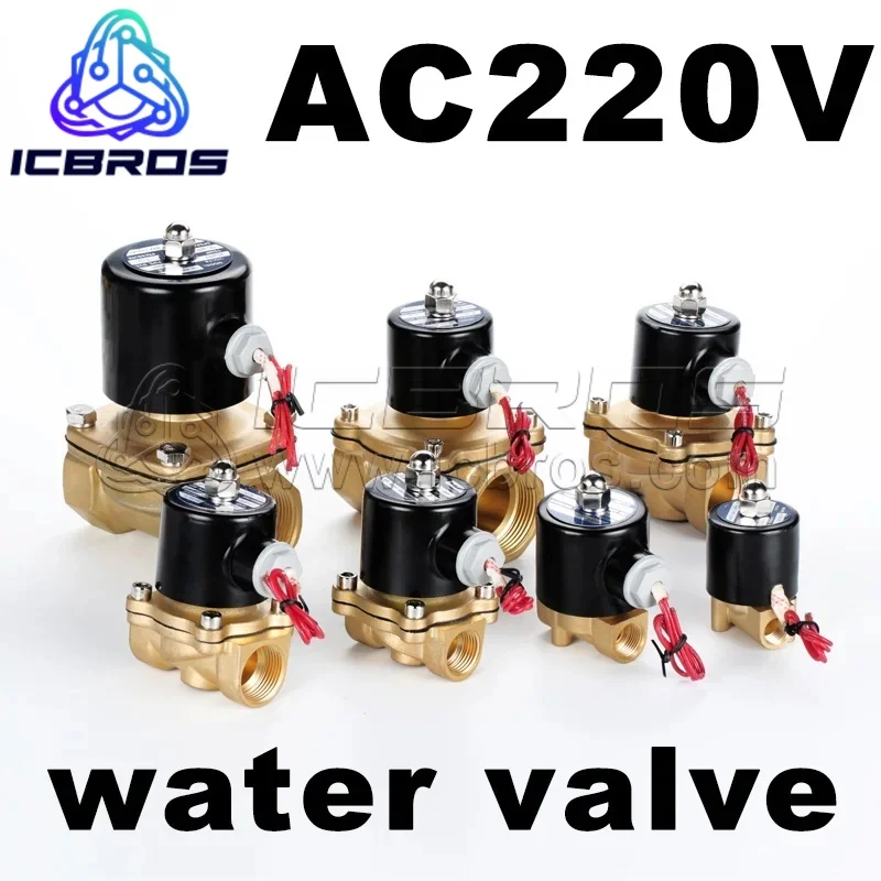 Normally Closed Solenoid Water AC220V Air Vaive DC24V DC12V 2 3 4 6 In 1 Inch