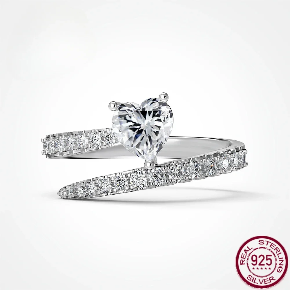 

Новинка 2024, кольцо из стерлингового серебра S925 с бриллиантами Love, модное и элегантное женское роскошное универсальное свадебное ювелирное изделие