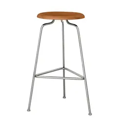 Silla de bar retro nórdica para el hogar, taburete redondo de hierro para cocina, silla alta de madera maciza, taburete de bar de lujo, sillas de comedor