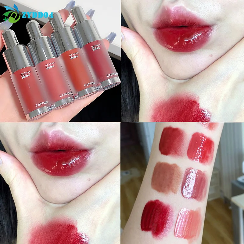 ● Cappuvini garrafa de bebê brilho labial espelho hidratante acabamento não pegajoso brilho labial com efeito de vidro para lábios tipo gelatina, 1 peça