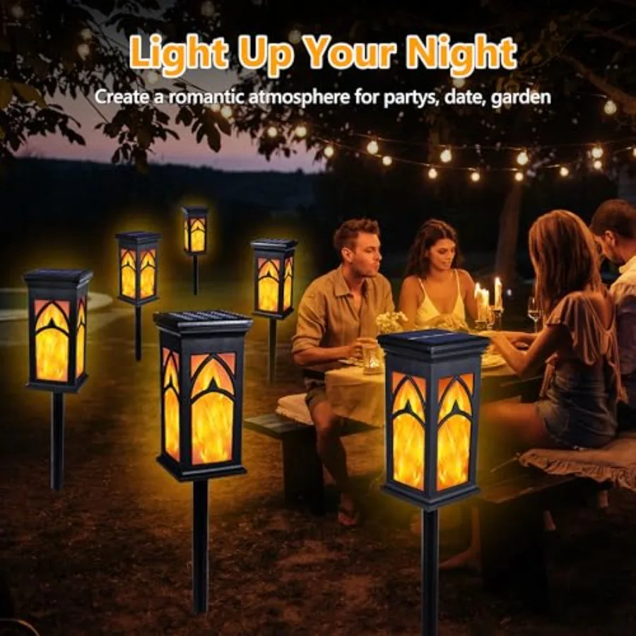 Solar Lights Outdoor, Solar Torch Light with Flickering Flame, Waterproof Garden Lights Outdoor Landscape Lighting, Flame Torch