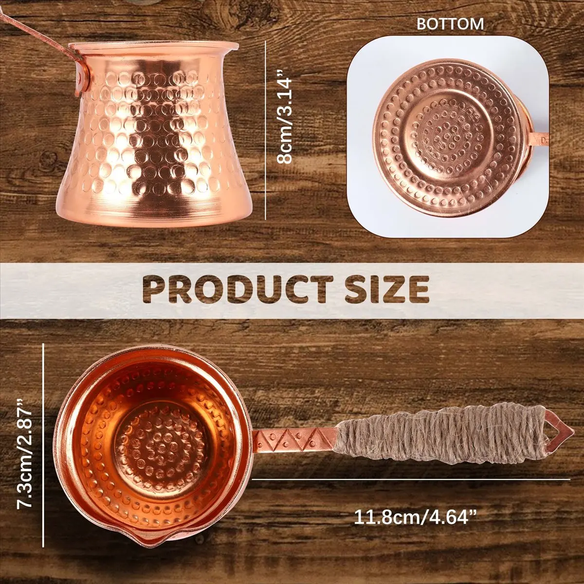 

Кофейник A47T Coffee Turk, 320 мл, турецкая кофеварка из меди для турецкого кофе Cezve, для кафе