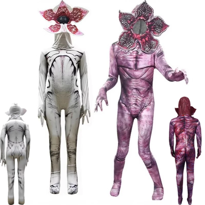 

Demogorgon Tight-fitting Bodysuit Costume Halloween Carnival Masquerade Horror Demogorgon Bodysuit Outfit Set for Women Men