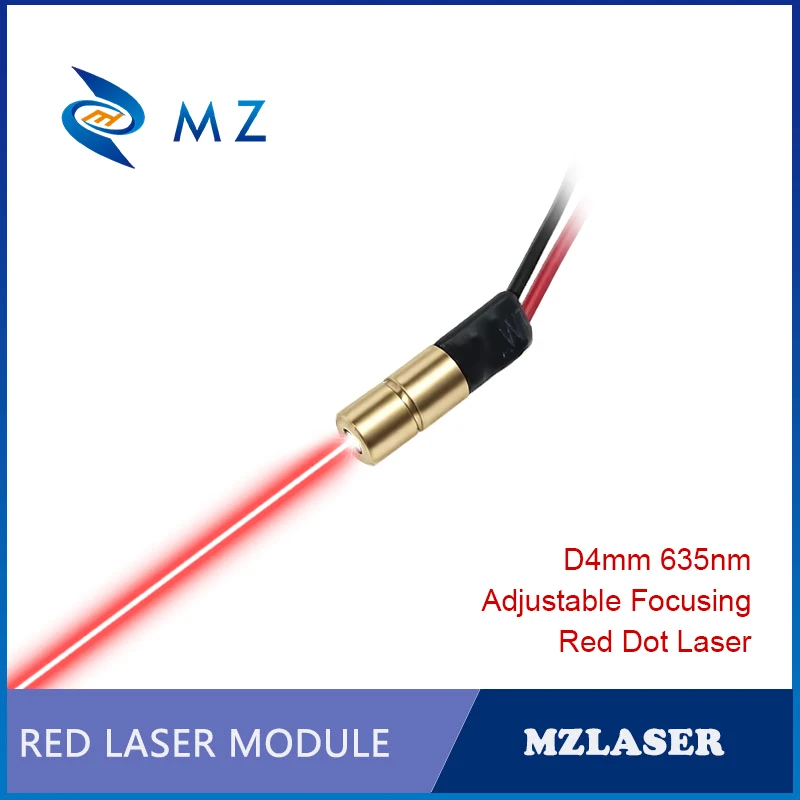 New Adjustable Focusing Red Dot Laser Diode Module 635nm D4mm 0.5mW 1mW 5mW 3V Industrial Grade for Woodworking Machinery