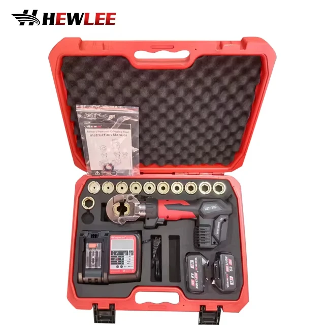 HZT-300 Portable Battery Operated Hydraulic Battery Powered Crimping Tools Electrical Terminals Battery Cable Lugs Crimping Tool