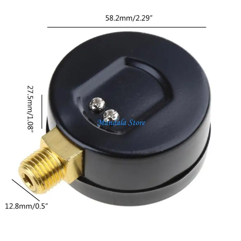 U2JC Air Compressor Gauge All Purpose Pressure Gauge Iron/Plastic for Case Dual Scale Gauge Horizontal/Vertical Installation