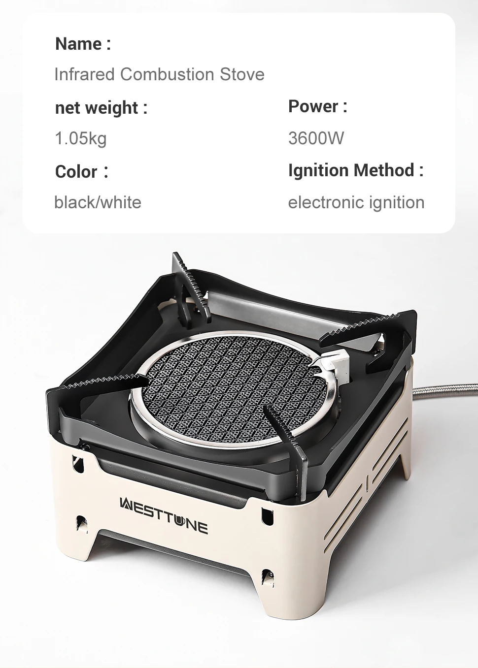 WESTTUNE Gasherd für den Außenbereich, tragbare Kochöfen, Camping-Notfallbrenner mit elektronischer Zündung für Garten, Picknick, Grillen – Detail 12