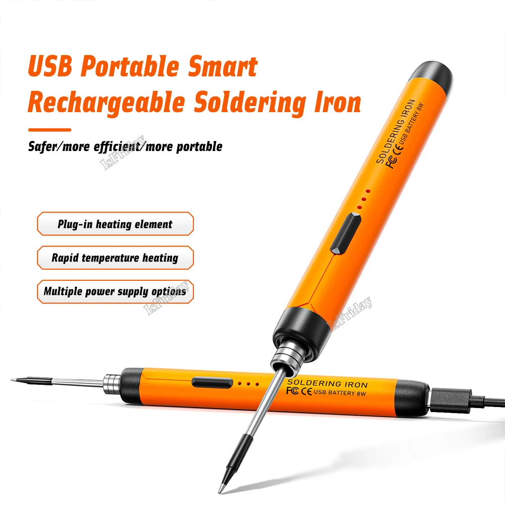 Electric Soldering Iron Kit 5V Repair Tool Welding Solder Rework Station Heat Pencil Smart Portable Electric Solder Iron Tips