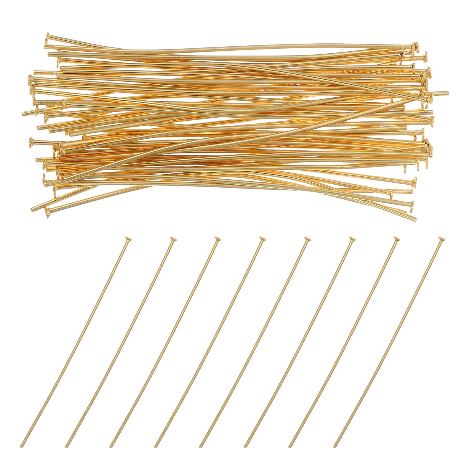 

50pcs T-Shaped Beading Needles Stainless Steel Head Pins for Necklace Earrings DIY Jewelry Making Crafts Accessories Flat Pin