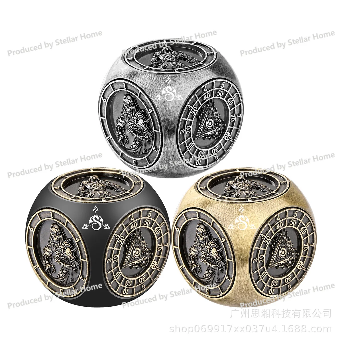 Metal 6-sided Metal DND Dice Dungeons & Dragons RPG Cthulhu RPG