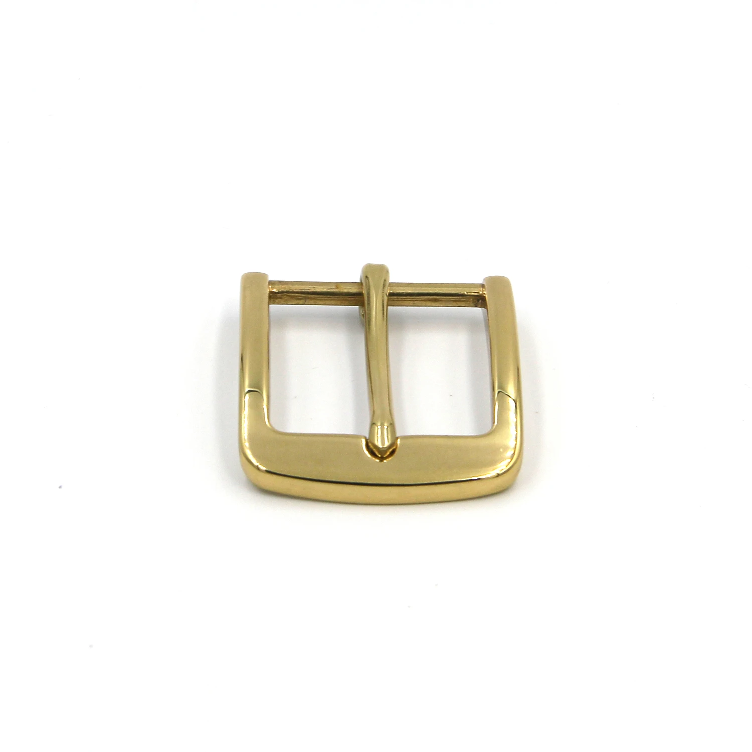 

Brass Buckle Glass Finish Gold Color Leather Belt Buckle