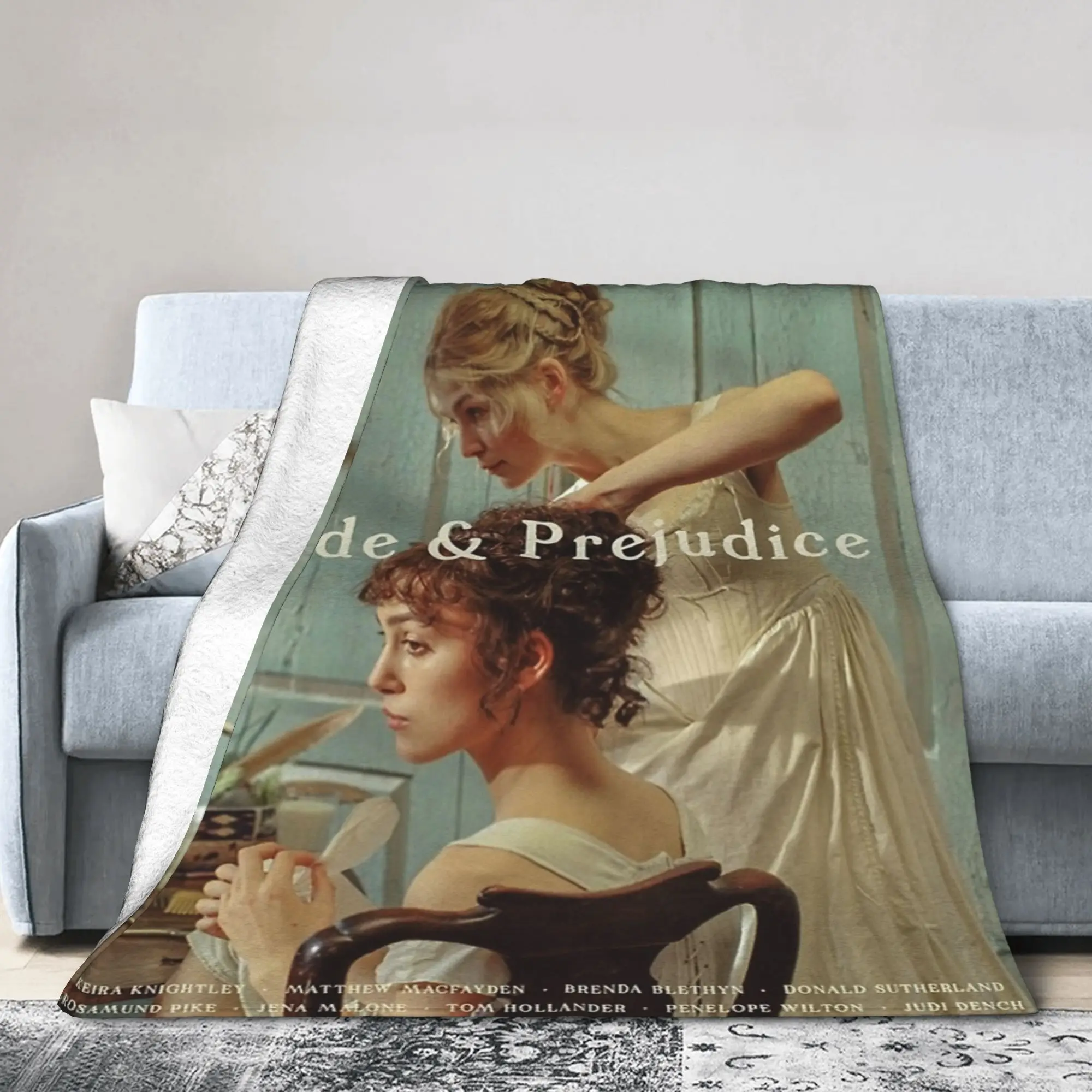 الكبرياء والتحامل الفيلم المشارك البطانيات المرجان الصوف أفخم الصيف تنفس رمي البطانيات للمنزل فراش خارجي يلقي